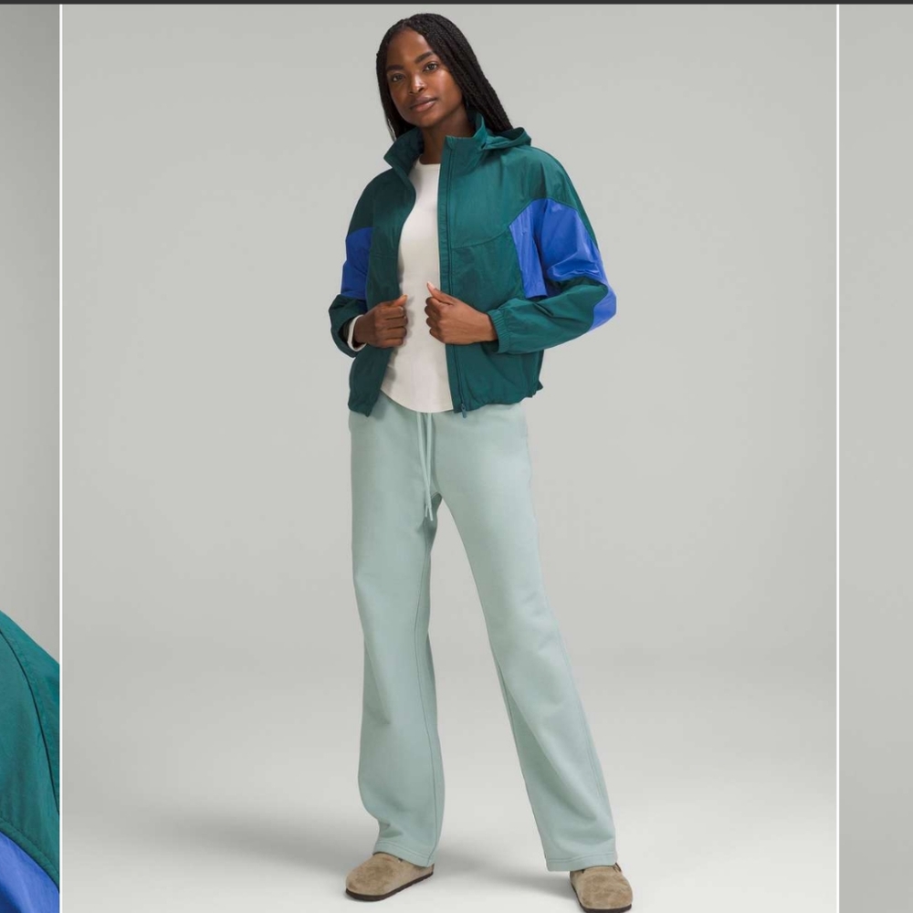Evergreen Cropped Full-Zip HoodieGreen Jasper / Wild Indigo NWT 12
